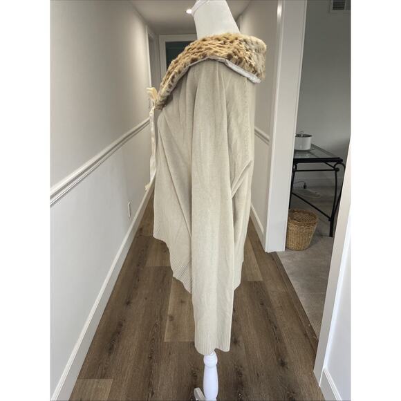 Leopard Collar Cardigan Beige Pearl Button-Up Cardigan Sz L* 50s Retro Hollywood - Picture 4 of 13